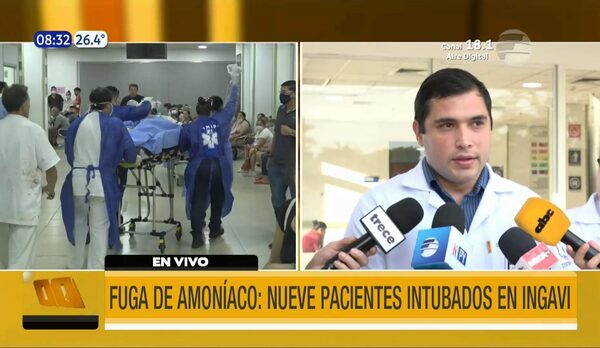 Fuga de amoníaco: Nueve pacientes intubados en Ingavi y seis en Central | Telefuturo