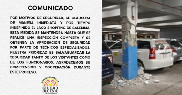 Clausuran shopping en Ciudad del Este por problemas estructurales en el estacionamiento