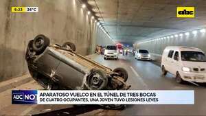 Video: Aparatoso vuelco en el túnel de Tres Bocas  - ABC Noticias - ABC Color