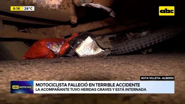 Video: Motociclista falleció en terrible accidente - ABC Noticias - ABC Color
