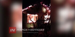 INCENDIO CONSUME POR COMPLETO UNA VIVIENDA EN GRAL. ARTIGAS - Itapúa Noticias