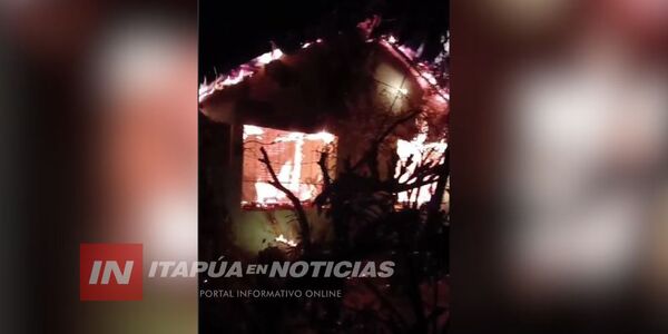 INCENDIO CONSUME POR COMPLETO UNA VIVIENDA EN GRAL. ARTIGAS - Itapúa Noticias