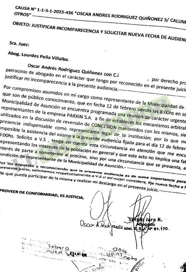 Nenecho justifica ausencia por reunión urgente sobre rescisión de contrato con Parxin