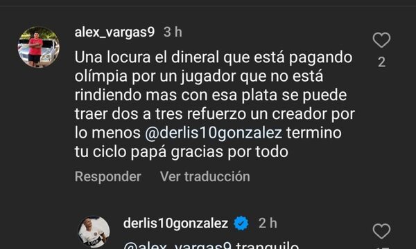 Derlis González a hincha franjeado: “En diciembre ya me voy”