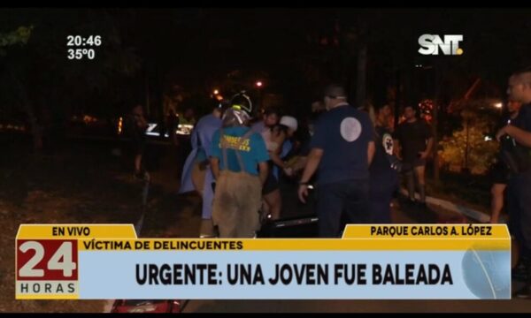 Mujer sufrió robo y disparo en el Parque Carlos Antonio López