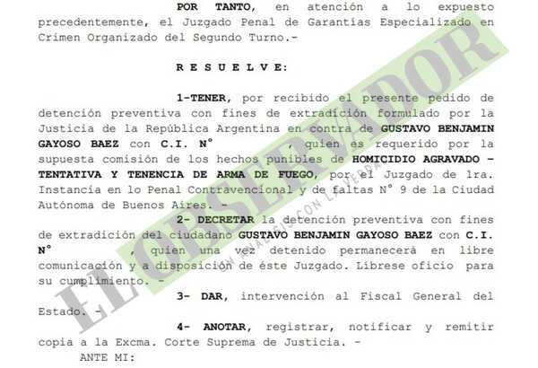 Argentina requiere extradición de paraguayo por intento de homicidio a oficiales