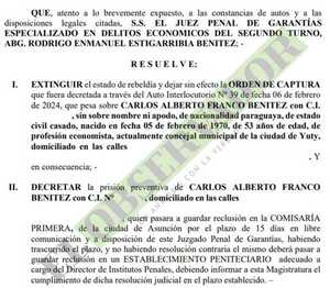 Expresidente de la Aso de la Essap buscado por estafa se entrega y va a prisión 