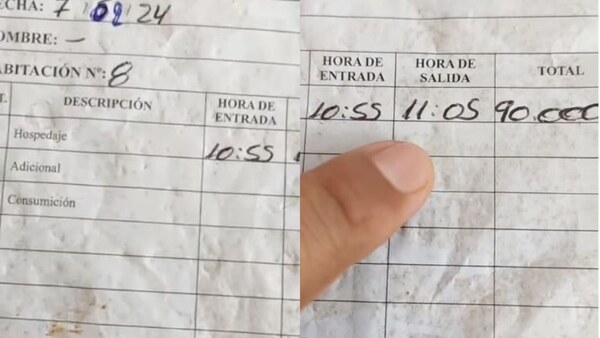 Pagó por 10 minutos en el motel y factura se hizo viral