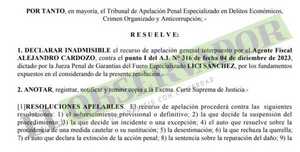 Cámara declara inadmisible apelación fiscal para incluir testifical en juicio por venta de municiones