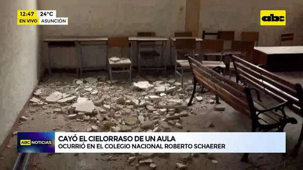 Video: Cayó el cielorraso de un aula - ABC Noticias - ABC Color