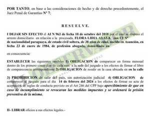 Levantan arresto domiciliario para imputada en caso Berilo bajo reglas de conducta