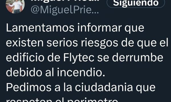 Edificio incendiado corre “riesgos de derrumbe”, advirtió Miguel Prieto, intendente de CDE – Diario TNPRESS