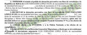 Libran orden de captura para exministro de Defensa boliviano buscado por hechos de corrupción