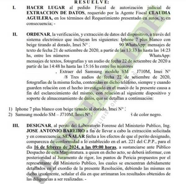 Extraerán datos de conversaciones sobre causa de cohecho a exjueza de Boquerón