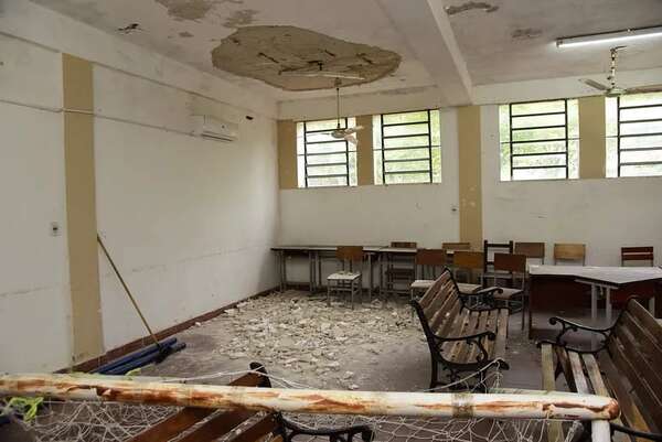 Inicio de clases: MEC verificó caída del techo en un colegio, recién tras publicaciones - Nacionales - ABC Color