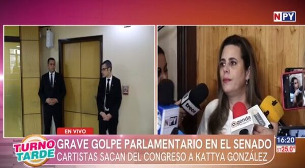 Cartistas expulsan a Kattya González del Senado | Telefuturo