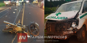 ACCIDENTE FATAL: CHOQUE ENTRE AMBULANCIA Y MOTOCICLETA - Itapúa Noticias