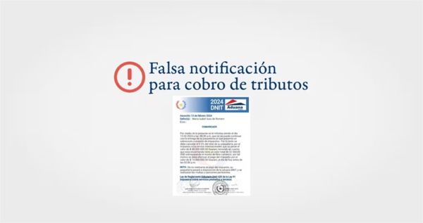 Ingresos Tributarios alerta sobre falsa notificación para cobro de tributos