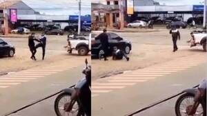 [VIDEO] Motoqueiro se moqueteó con los de la PMT