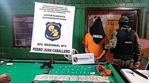 Cae hombre con crac y cartuchos de armas de fuego en Pedro Juan Caballero