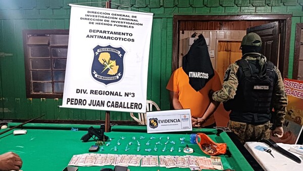 Cae hombre con crac y cartuchos de armas de fuego en Pedro Juan Caballero