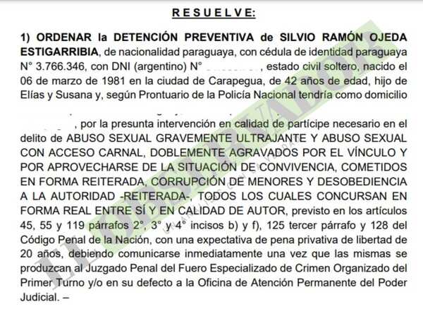 Dictan orden de detención para hombre que abusó de menor durante 7 años