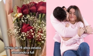 Madre mostró cómo ayudó a su hijo a regalar flores a su enamorada