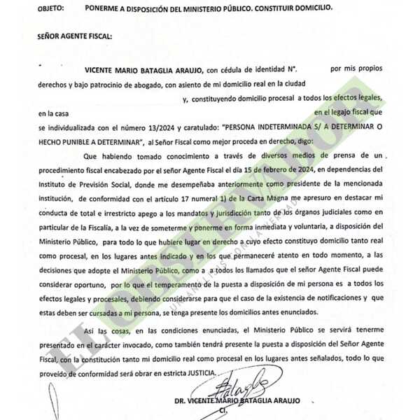 Expresidente del IPS se pone a disposición de la Fiscalía por investigación sobre uso de recursos 