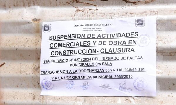 Municipalidad de Ciudad del Este cumplió oficio de clausura de obra en edificio Flytec – Diario TNPRESS