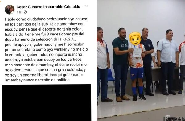 Rechazan actitud de "Juancho Acosta" de querer politizar el deporte en Amambay