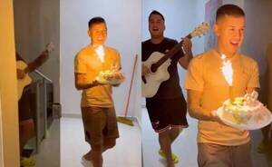 [VIDEO] La serenata de Derlis González por el cumple de su doña