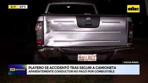 Video: Playero se accidentó tras seguir a camioneta  - ABC Noticias - ABC Color
