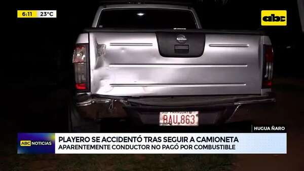 Video: Playero se accidentó tras seguir a camioneta - ABC Noticias - ABC Color