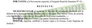 Rechazan nulidad de pericia en causa por modificación de expediente relacionado a RGD
