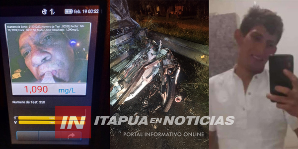 FALLECIÓ SEGUNDA VÍCTIMA DE CONDUCTOR EBRIO QUE ATROPELLÓ A MOTOCICLISTAS EN TRINIDAD - Itapúa Noticias