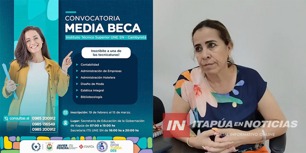 GOBERNACIÓN DE ITAPÚA CONVOCA A INTERESADOS A RECIBIR MEDIAS BECAS - Itapúa Noticias