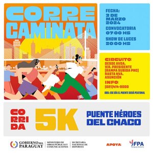 Invitan a correcaminata 5K para inaugurar el Puente Héroes del Chaco - .::Agencia IP::.