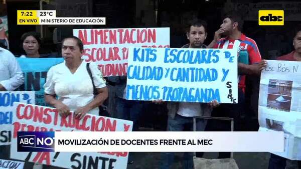 Video: Movilización de docentes frente al MEC - ABC Noticias - ABC Color