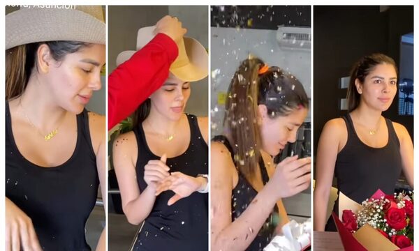 A lo Nicky Nicole reina de belleza fue “corneada”, le mandaron flores y fue escrachada por poner cara fea al recibirlas