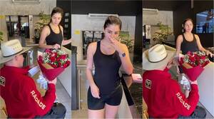 [VIDEO] ¡Modelo recibió flores de su exnovio infiel y su reacción fue cañeada!