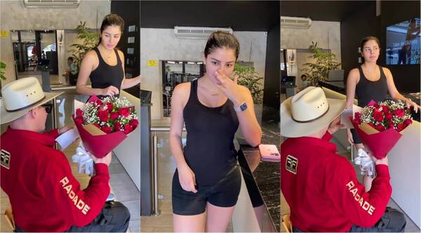 [VIDEO] ¡Modelo recibió flores de su exnovio infiel y su reacción fue cañeada!