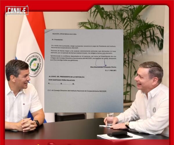 RENUNCIÓ PRESIDENTE DEL INCOOP POR MOTIVOS PERSONALES