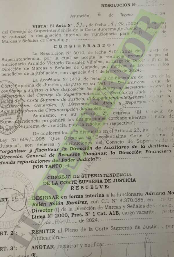 Corte nombra directora a hija de fiscal general con sueldo de G. 14.800.000 y otros beneficios