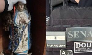 Guardaban droga en una imagen de la Virgen de Caacupé