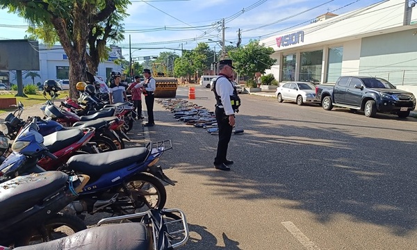 Dirección de Tránsito de Coronel Oviedo destruyó 124 roncadores