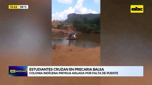 Video: estudiantes cruzan en precaria balsa para ir a clases  - ABC Noticias - ABC Color