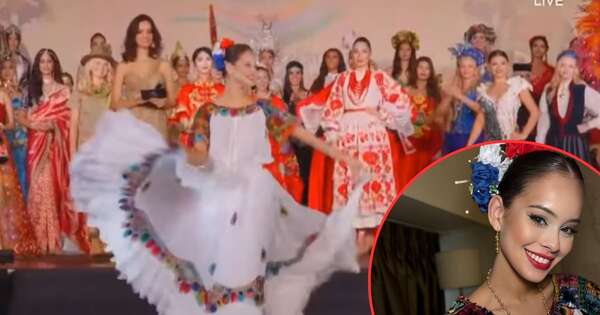La Nación / Dahia Gatzke se lució con traje típico paraguayo en ceremonia del Miss Mundo