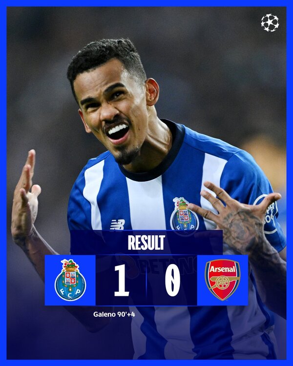 El Porto venció por la mínima al Arsenal en los octavos de final de la UCL - SNT