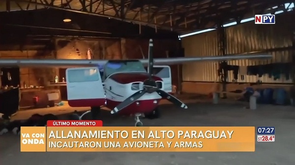 Incautan una avioneta y armas en Alto Paraguay - Noticias Paraguay