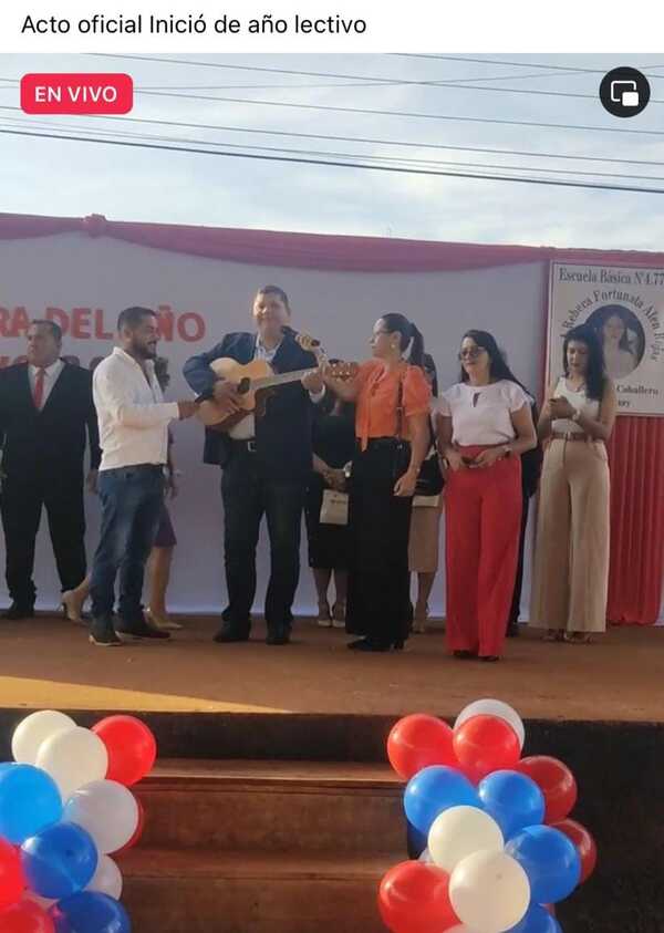 Sin almuerzo ni merienda pero con guitarreada Gobernador da inicio de clases en Amambay
